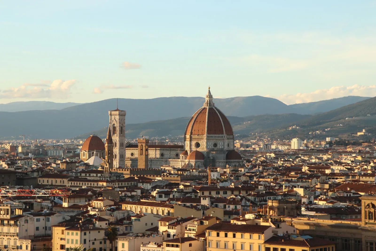 Florence skyline with the Duomo at sunset